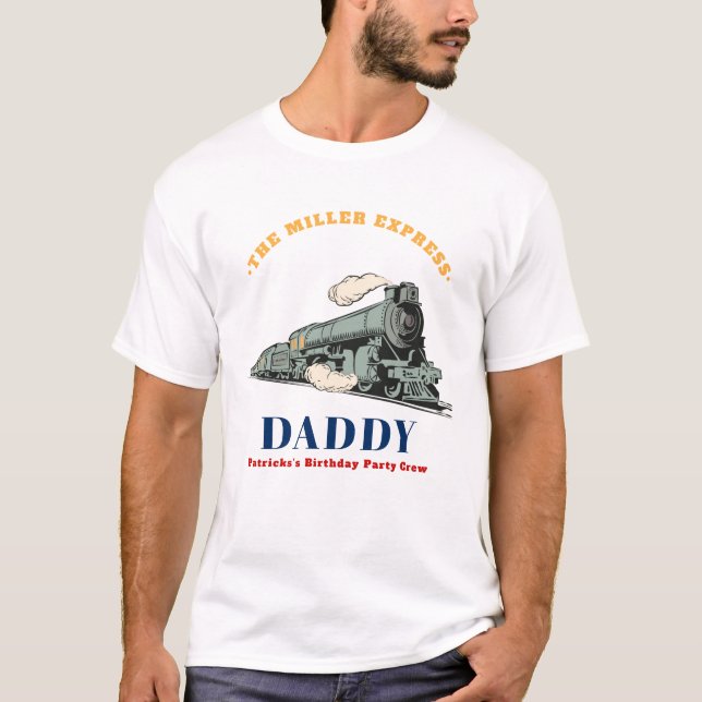 Camiseta Tren Vintage Cumpleaños Papá (Anverso)