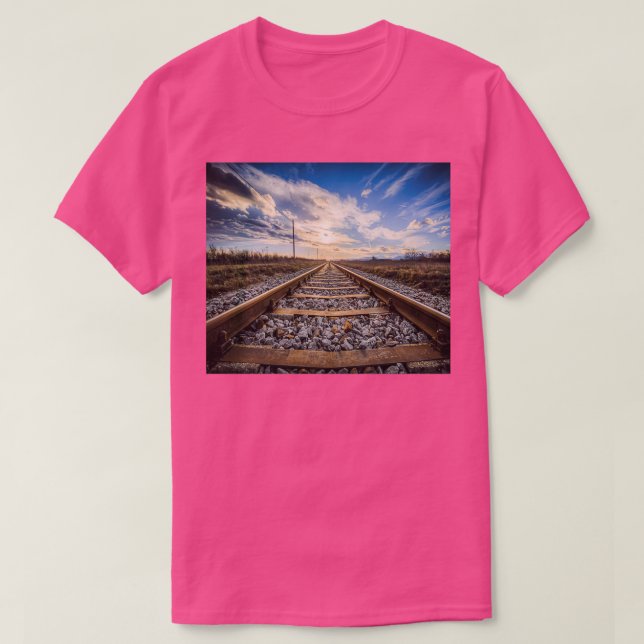 Camiseta Tren y puesta de sol (Diseño del anverso)