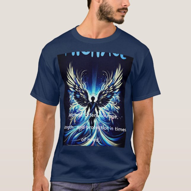 Camiseta Trending Blue Angel Michel Basic T-Shirt by Zazzle (Anverso)