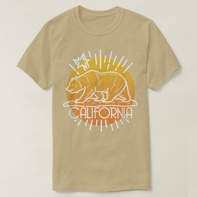 Camiseta Trendy California Bear Dawn Outline  (Diseño del anverso)