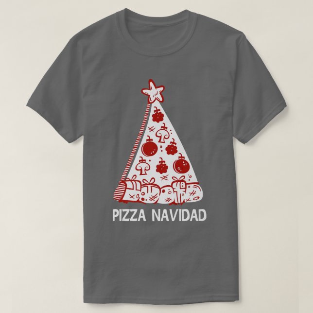 Camiseta Trendy Christmas Pizza Navidad Slice Tree 32985620 (Diseño del anverso)