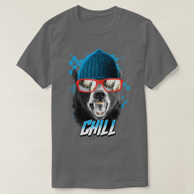 Camiseta Trendy Cool Bear Chill Poster Premium  (Diseño del anverso)