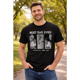 Camiseta Trendy Custom Best Dad Ever Photo Baby Name &Year 
