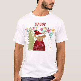 Camiseta Trendy Dad Family Matching Cute Reindeer Christmas