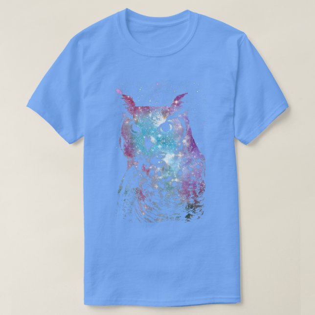 Camiseta Trendy Galactic Night Sky Owl Face  (Diseño del anverso)