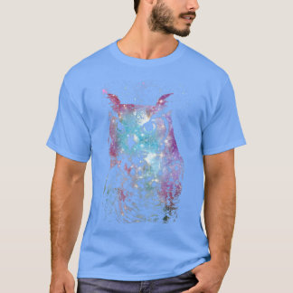 Camiseta Trendy Galactic Night Sky Owl Face 