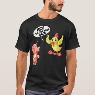 Camiseta Trendy Graphic Pig And Chicken Hey, I've Got Your 