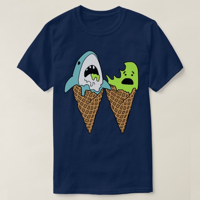 Camiseta Trendy Graphic Shark Bite Ice Cream Cones (Diseño del anverso)