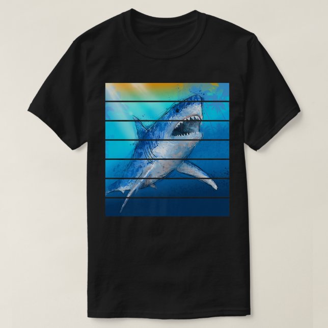 Camiseta Trendy Graphic Shark Photo Panels (Diseño del anverso)