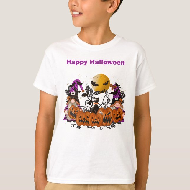 Camiseta Trendy Happy Halloween Gnome (Anverso)