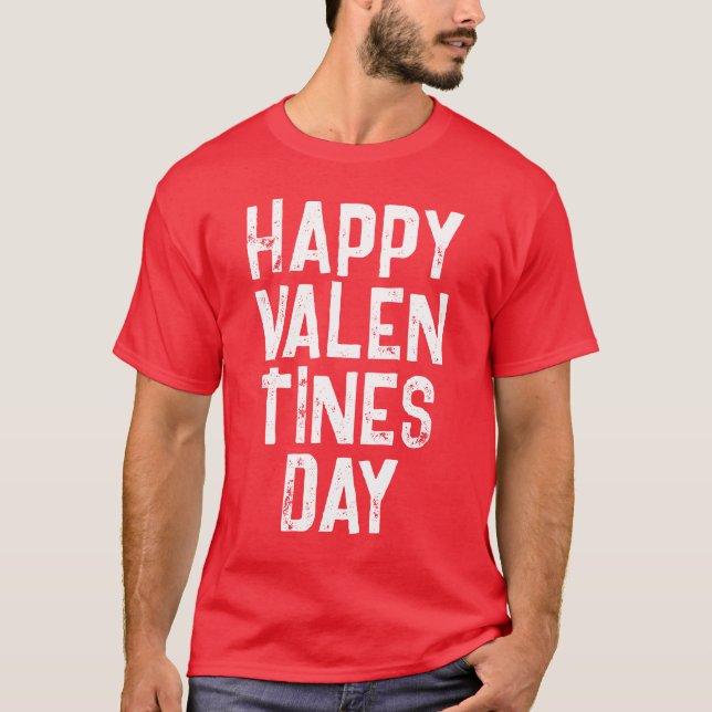 CAMISETA TRENDY HAPPY VALENTINES DAY TIPOGRAFÍA BLANCA (Anverso)