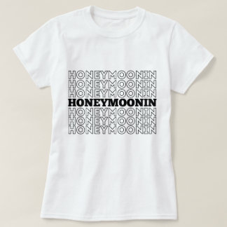 Camiseta Trendy Hooneymoonin hubby wifey recién casados vac