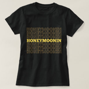 Camiseta Trendy Hooneymoonin hubby wifey recién casados vac