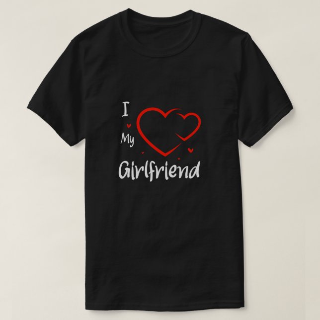 Camiseta Trendy I Love My Girlfriend Heart (Diseño del anverso)