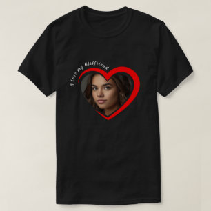 Camiseta Trendy I love my Girlfriend Red Heart Personalizad