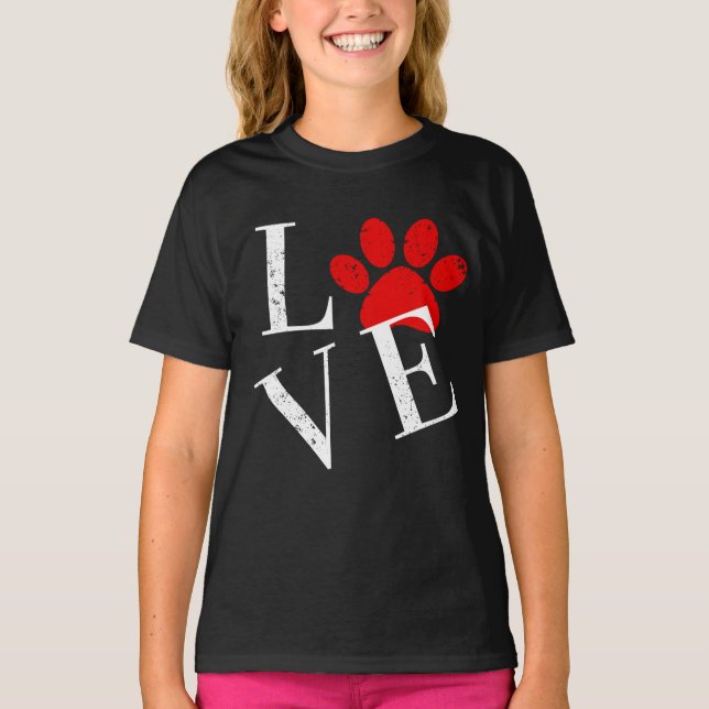 Camiseta TRENDY LOVE DOG PAW T-Shirt (Anverso)