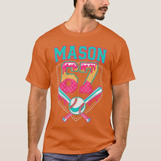 Camiseta Trendy Mason 67 Mem Ice Cream Drip Baseball Birthd (Anverso)