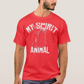 Camiseta Trendy My Spirit Animal Antlers Bear Graphic
