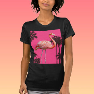 Camiseta Trendy pink flamingo print t-shirt – Summer