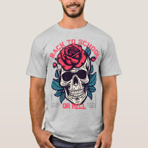 Trendy retro skull with floral Life is too short