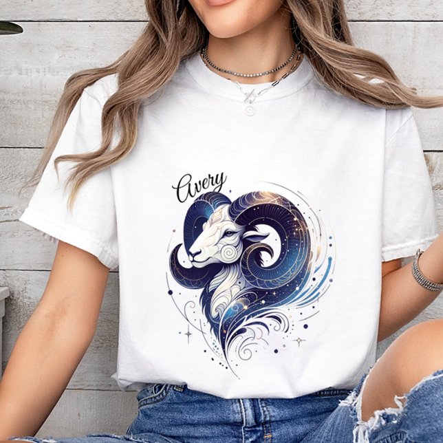Camiseta Trendy Watercolor Aries Zodiac Personalizado (Subido por el creador)