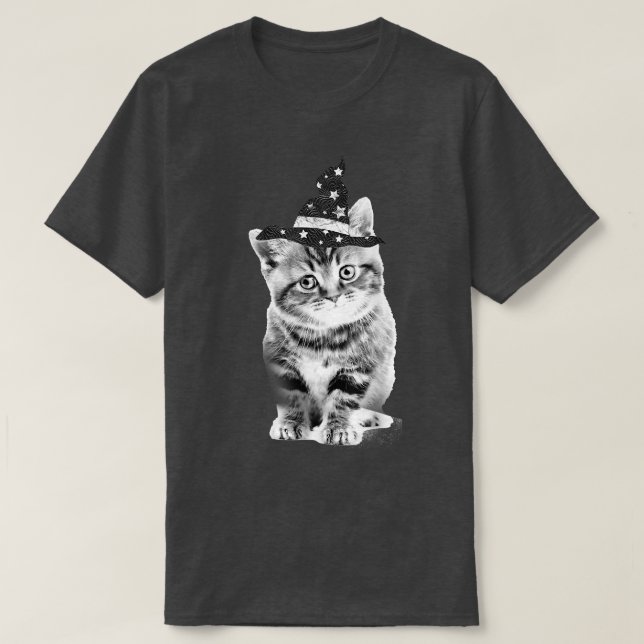 Camiseta Trendy Witch Kitten Halloween Animals T-Shirt (Diseño del anverso)