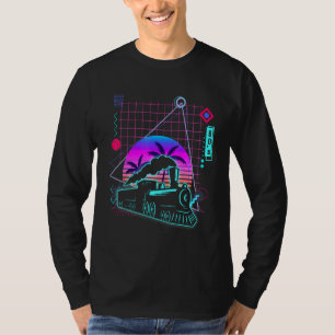 Camiseta Trenes de Estilo Vaporwave 80s Estético del Conduc