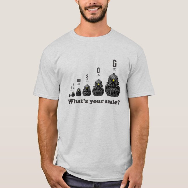 Camiseta ¿Trenes del modelo - cuál es su escala? Motores de (Anverso)