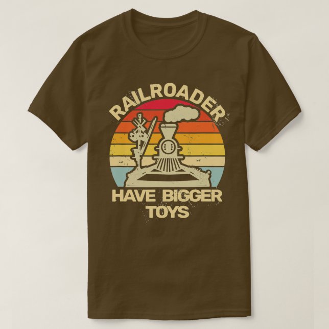Camiseta trenes ferroviarios para hombres ferrocarril retro (Diseño del anverso)