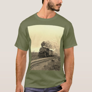Camiseta Treno de locomotora vintage cumpleaños caqui Viaje