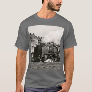 Camiseta Treno de locomotora vintage cumpleaños caqui Viaje