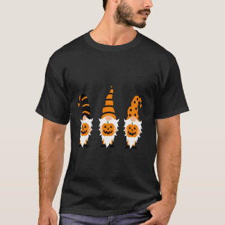 Camiseta Tres adorables gnomos de Halloween Calabaza de oto