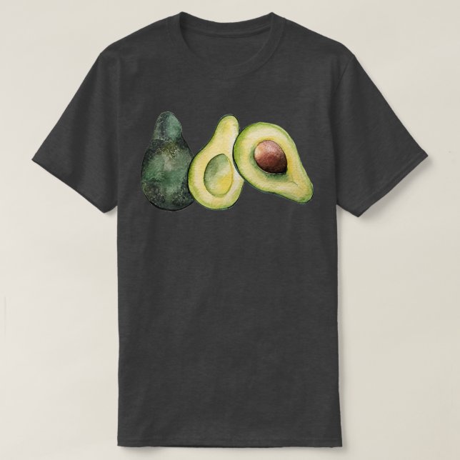 Camiseta Tres aguacates en acuarela (Diseño del anverso)