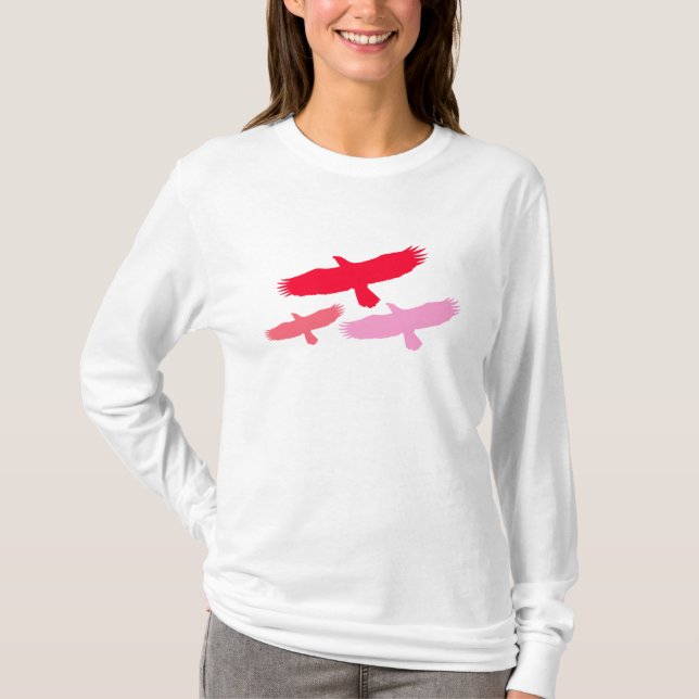 Camiseta Tres Águilas Volando (Rojo) (Anverso)