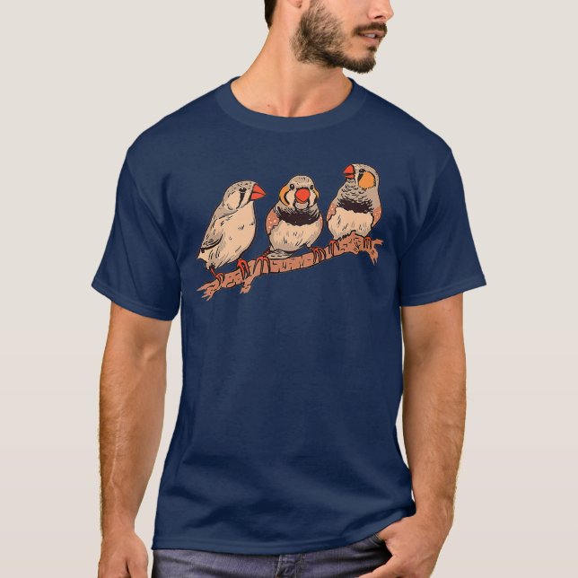Camiseta Tres Alumnos De Cebra En Una Rama Mascota Aves Ceb (Anverso)