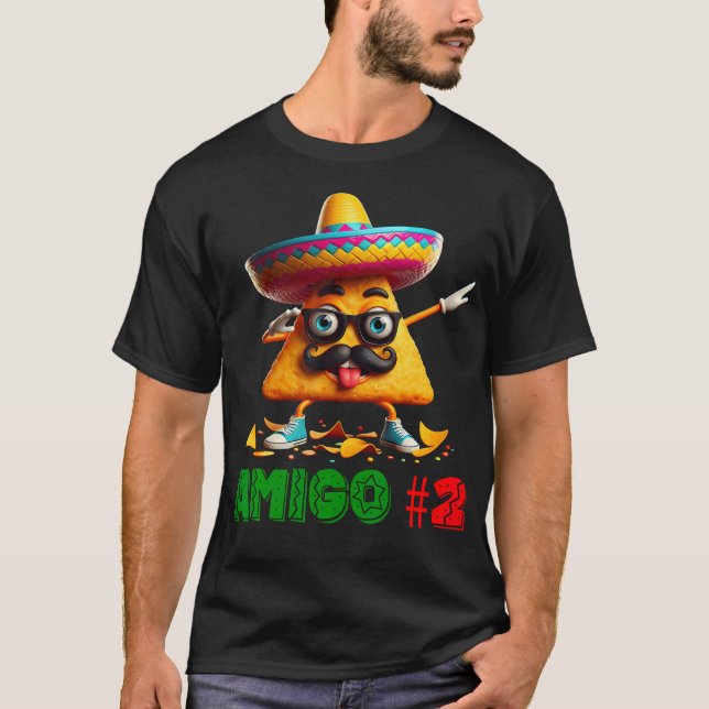 Camiseta Tres Amigos Cinco De Mayo Amigo 2 Grupo Mat (Anverso)