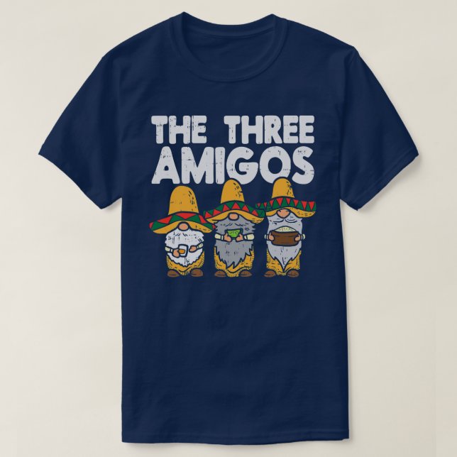 Camiseta Tres amigos: Gnomes mexicanos cutan cinco de mayo (Diseño del anverso)