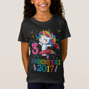 Camiseta Tres años de edad de Unicorn Dabbing Shirt