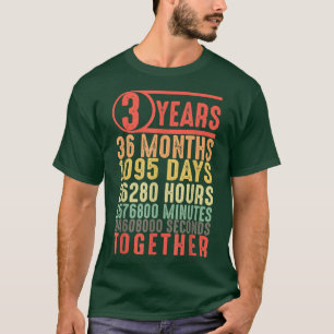 Camiseta Tres años juntos Tercer Aniversario Pareja Casada