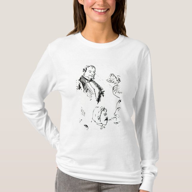 Camiseta Tres autorretratos y perfiles (Anverso)