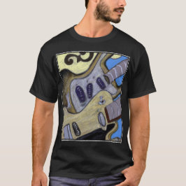 Camiseta Tres azules de la roca del jazz de las guitarras