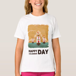 Camiseta Tres barcos Feliz Día de Colón