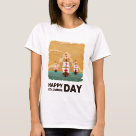 Camiseta Tres barcos Feliz Día de Colón