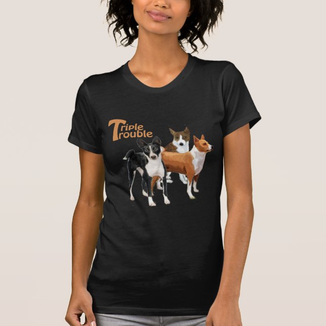 Camiseta tres basenjis (Anverso)