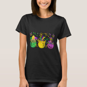 Camiseta Tres bolos de Mardi Gras por sombreros de bufón en