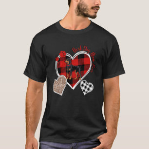 Camiseta Tres búfalos de corazón y leopardo tallados en mej