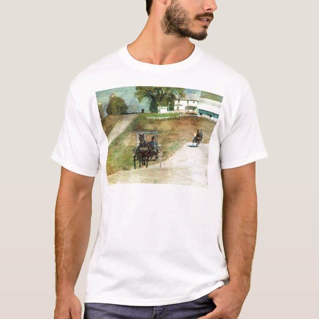 Camiseta Tres buggies Amish (Anverso)