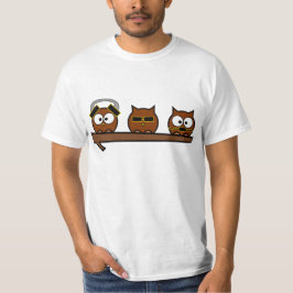 Camiseta Tres búhos peculiares sabios
