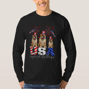 Camiseta Tres Bull Terriers estadounidenses que llevan somb