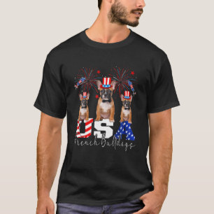 Camiseta Tres Bulldoges franceses de EE.UU. con Gorra Fla